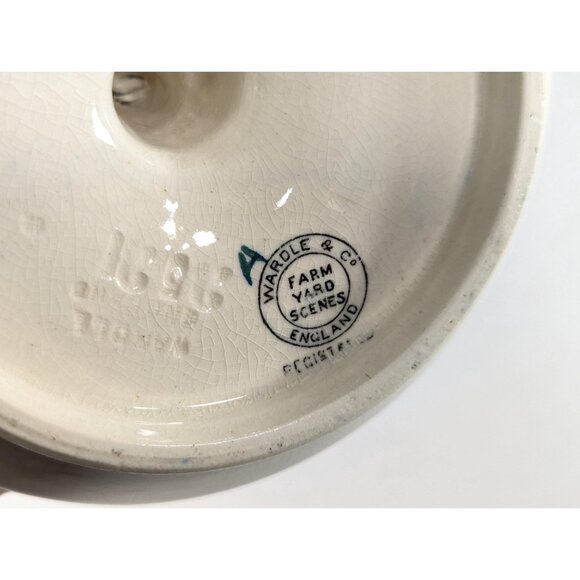 Antique Wardle & Co ca 1902 candlestick holder Farm Yard Scenes England - Picture 9 of 10